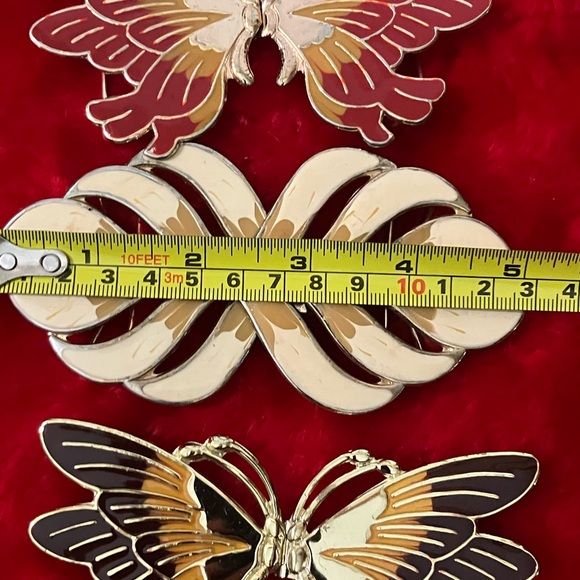 Lot of 3 Vintage Interlocking Belt Buckles Butterflies and Design - Picture 9 of 15